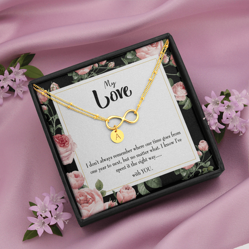 To My Girlfriend With You Infinity Bracelet With Initial Charms - Infinity Bracelet