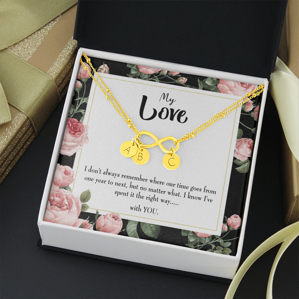 To My Girlfriend With You Infinity Bracelet With Initial Charms - Infinity Bracelet