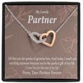 To My Partner Perfect Keepsake Card Of My Life Inseparable Pendant 18k Rose Gold Finish 16� Life Partner Keepsake Card - Interlocking Hearts Necklace
