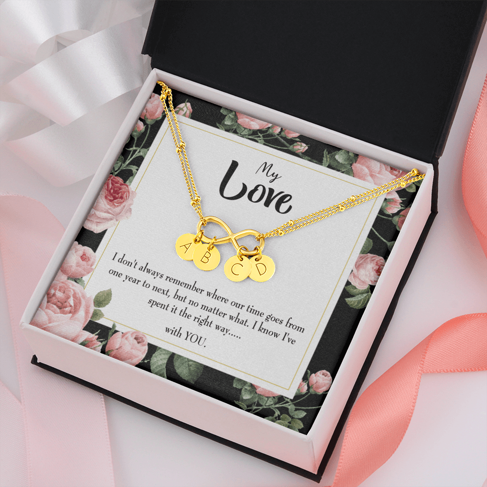 To My Girlfriend With You Infinity Bracelet With Initial Charms - Infinity Bracelet
