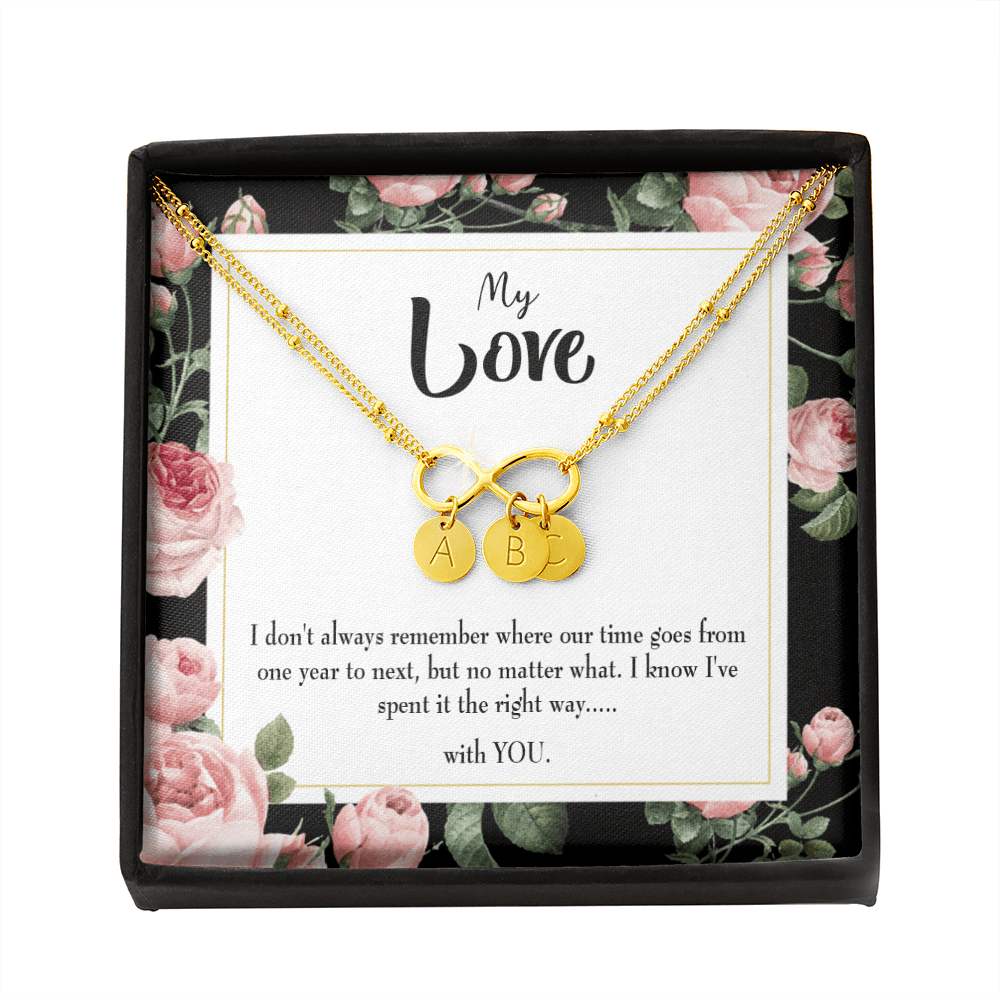 To My Girlfriend With You Infinity Bracelet With Initial Charms - Infinity Bracelet