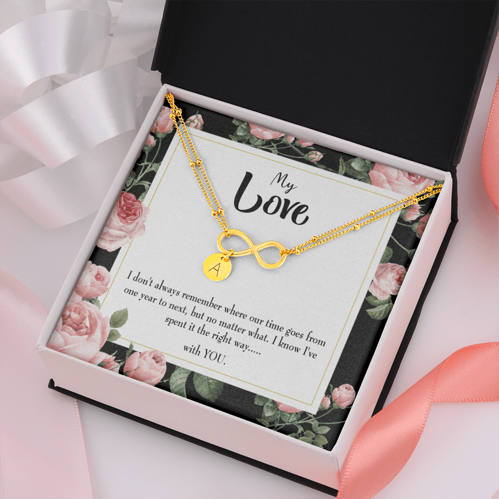To My Girlfriend With You Infinity Bracelet With Initial Charms - Infinity Bracelet