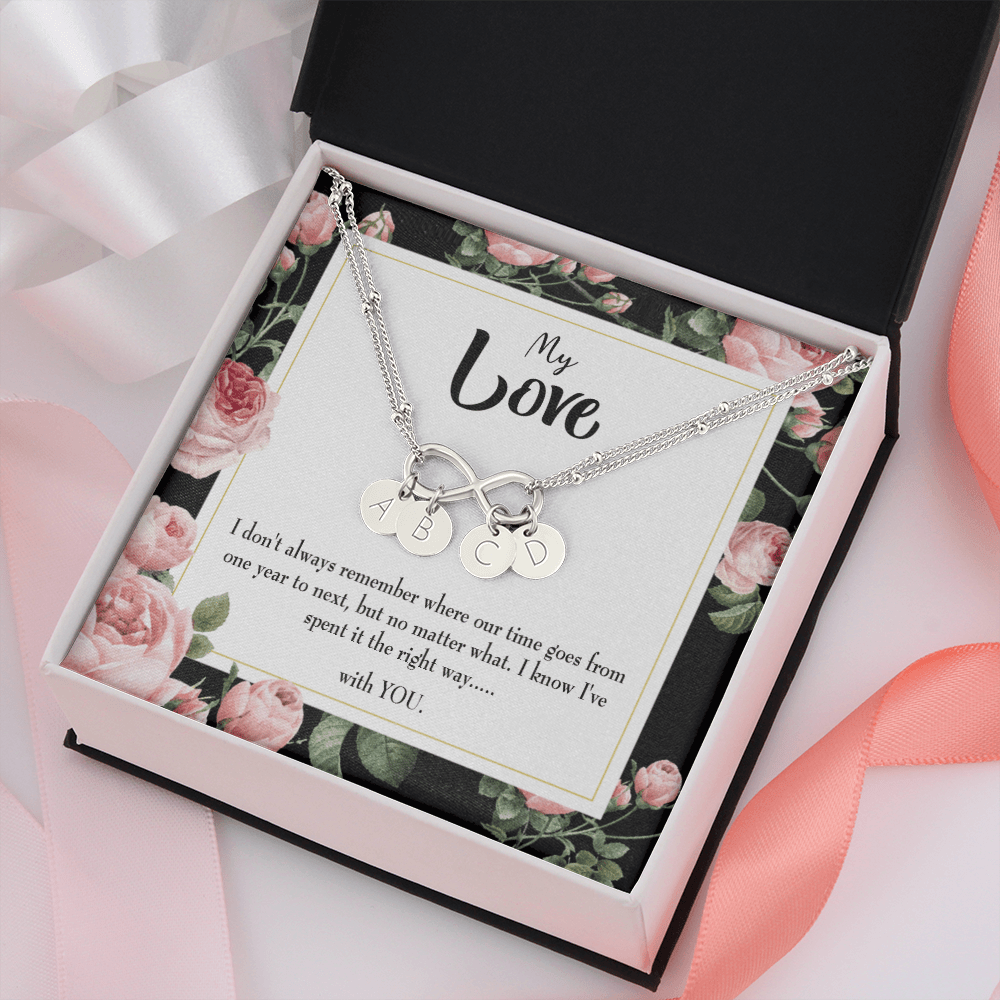 To My Girlfriend With You Infinity Bracelet With Initial Charms - Infinity Bracelet