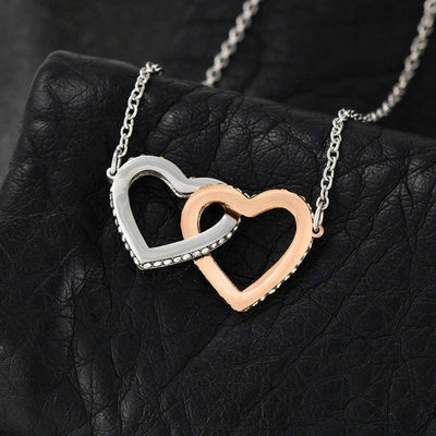 Wife Gift For Wife Birthday Love Of My Life Inseparable Love Pendant 18k Rose Gold Finish 16� - Interlocking Hearts Necklace