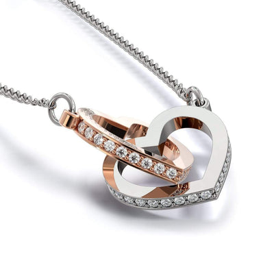 Wife Gift For Wife Birthday Love Of My Life Inseparable Love Pendant 18k Rose Gold Finish 16� - Interlocking Hearts Necklace