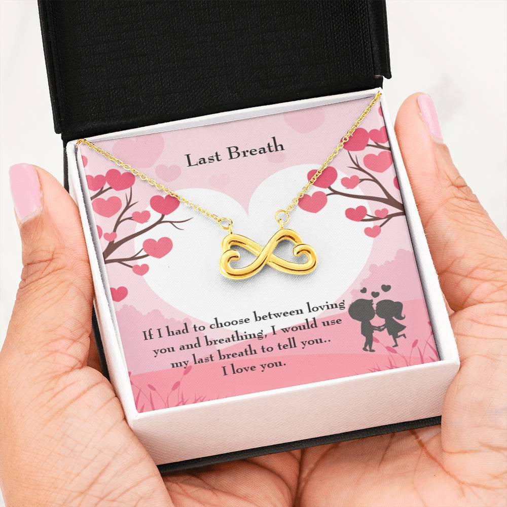 Last Breath Infinity Stainless Steel Pendant For Wife Love Message - Infinity Love Necklace
