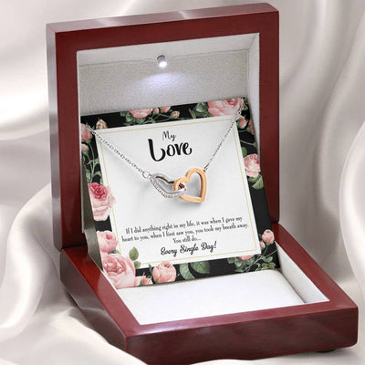 Future Wife Fiance Gift Every Single Day Inseparable Love Pendant 18k Rose Gold Finish 16� Engagement Wedding Gift - Interlocking Hearts Necklace