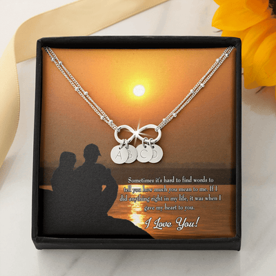 To My Girlfriend You Have My Heart Infinity Bracelet With Initial Charms - Infinity Bracelet