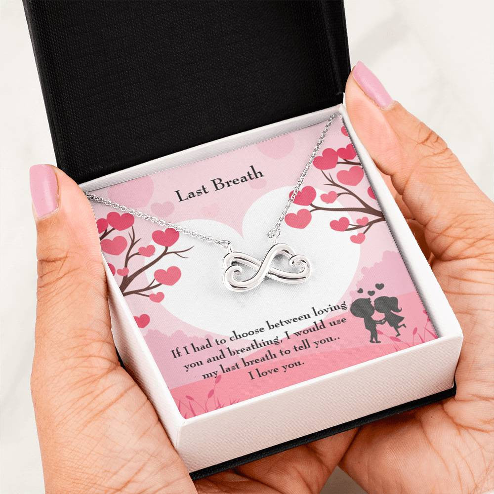 Last Breath Infinity Stainless Steel Pendant For Wife Love Message - Infinity Love Necklace