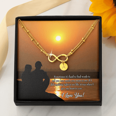 To My Girlfriend You Have My Heart Infinity Bracelet With Initial Charms - Infinity Bracelet