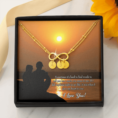 To My Girlfriend You Have My Heart Infinity Bracelet With Initial Charms - Infinity Bracelet