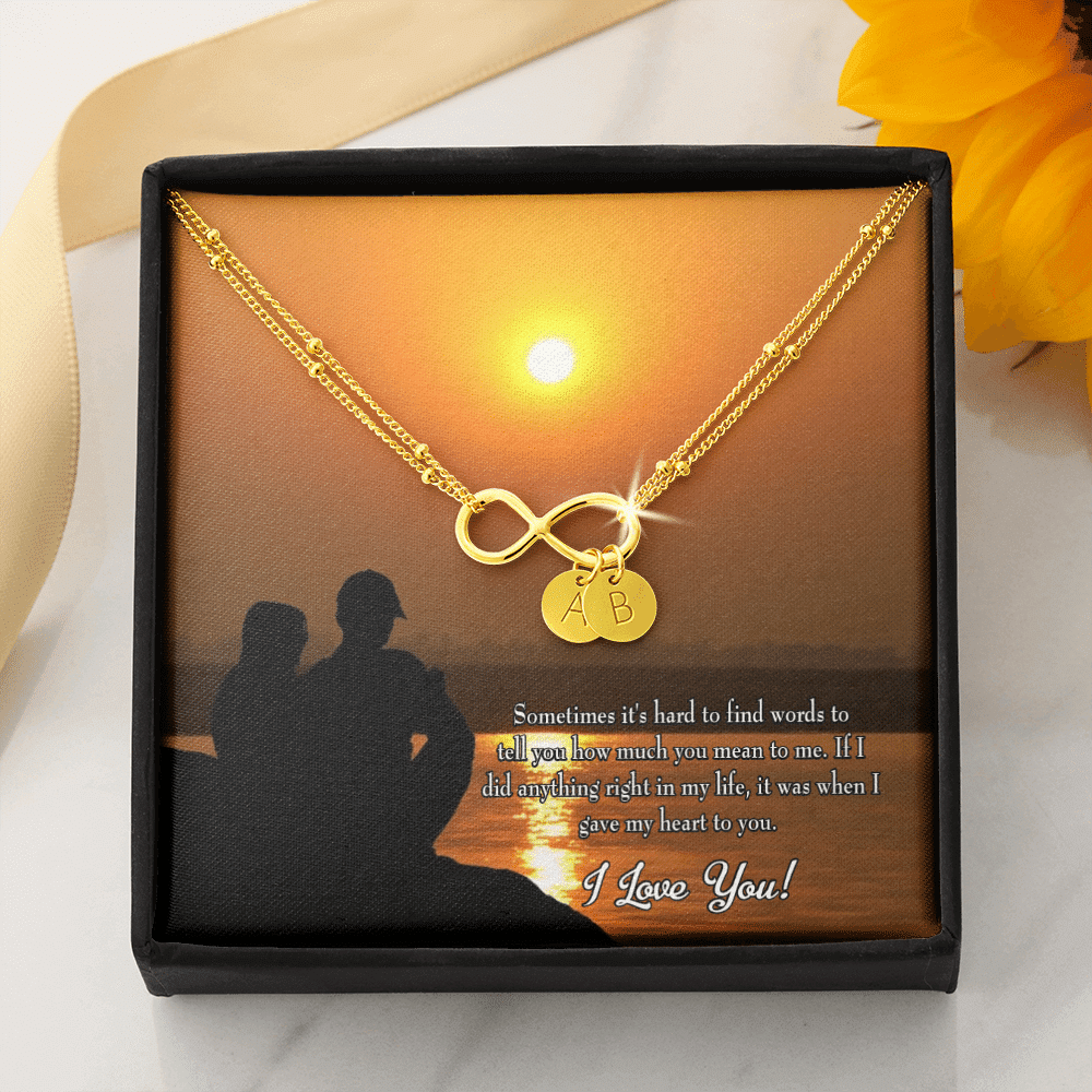 To My Girlfriend You Have My Heart Infinity Bracelet With Initial Charms - Infinity Bracelet