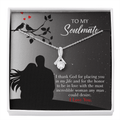 To My Girlfriend Incredible Woman Message Card W Mahogany Style Luxury Box Eternity Ribbon Stone Necklace - Alluring Beauty Necklace Gift For Her