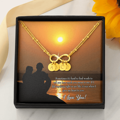 To My Girlfriend You Have My Heart Infinity Bracelet With Initial Charms - Infinity Bracelet