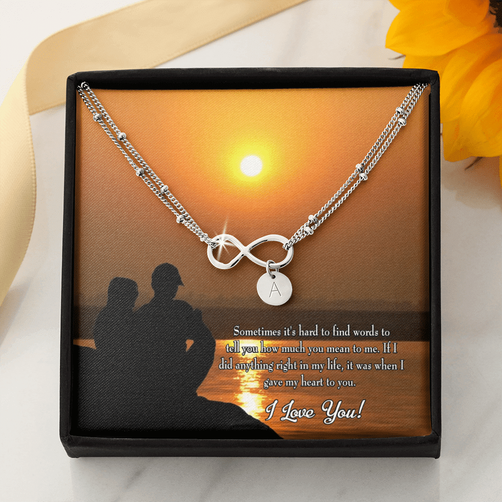 To My Girlfriend You Have My Heart Infinity Bracelet With Initial Charms - Infinity Bracelet