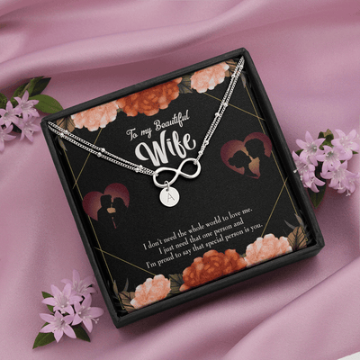 To My Wife Special Person Infinity Bracelet With Initial Charms - Infinity Bracelet