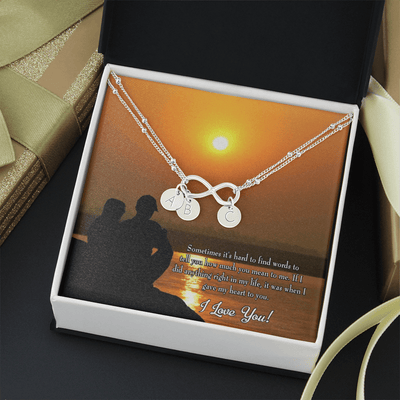 To My Girlfriend You Have My Heart Infinity Bracelet With Initial Charms - Infinity Bracelet