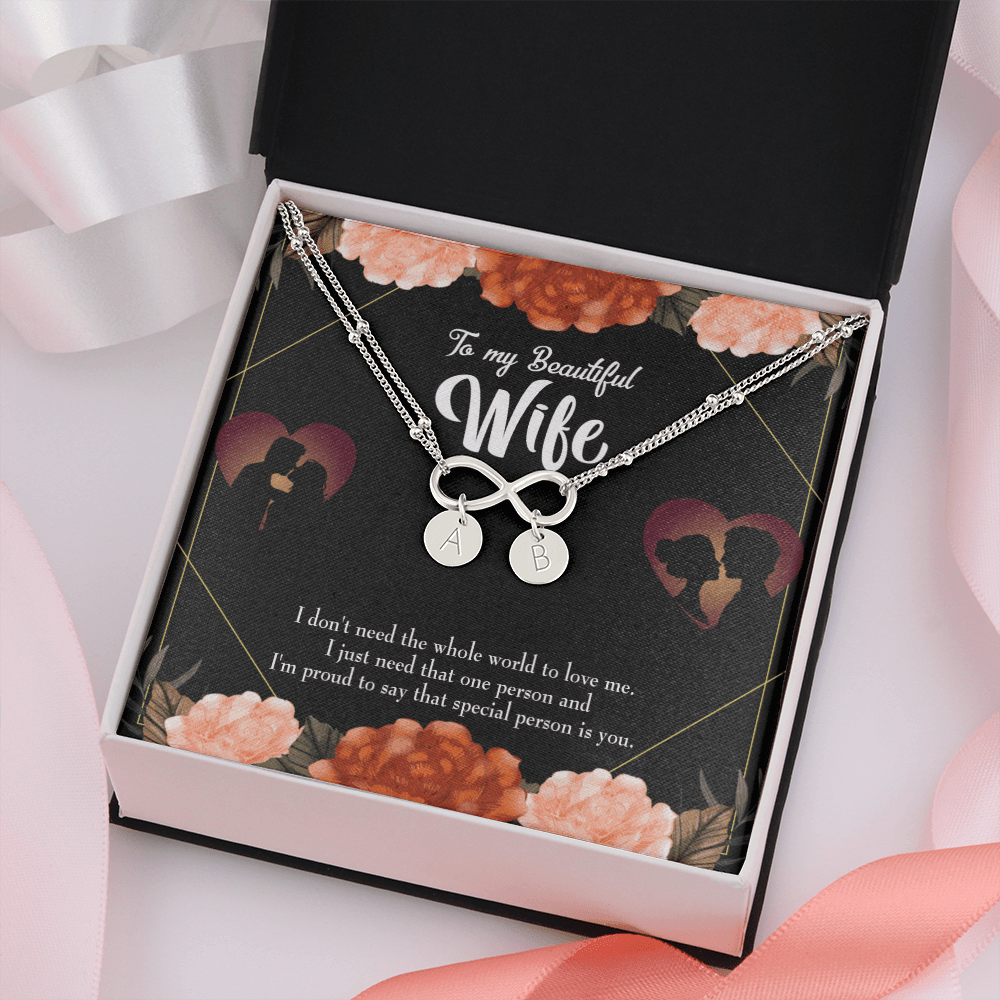 To My Wife Special Person Infinity Bracelet With Initial Charms - Infinity Bracelet