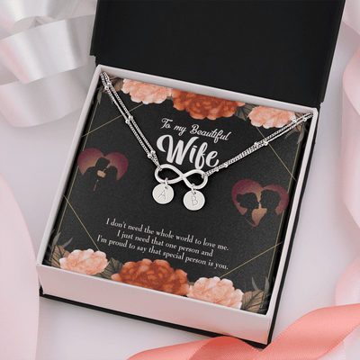 To My Wife Special Person Infinity Bracelet With Initial Charms - Infinity Bracelet