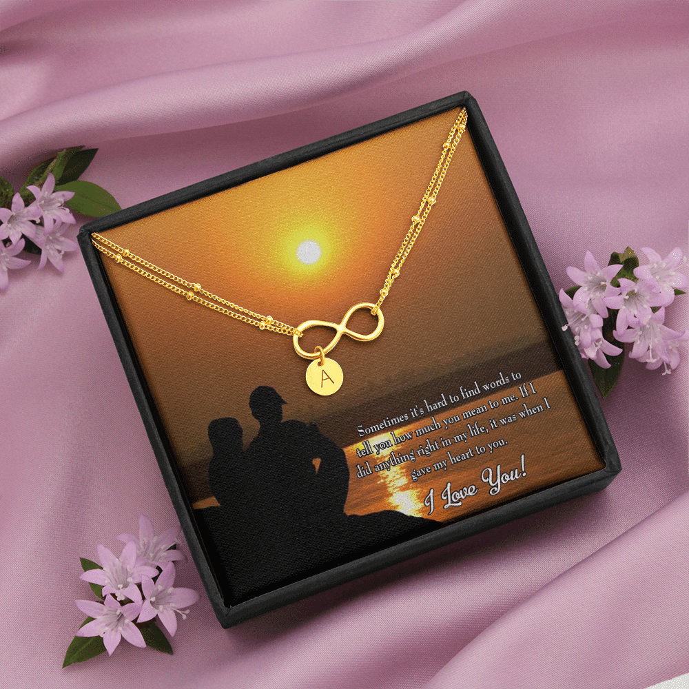 To My Girlfriend You Have My Heart Infinity Bracelet With Initial Charms - Infinity Bracelet