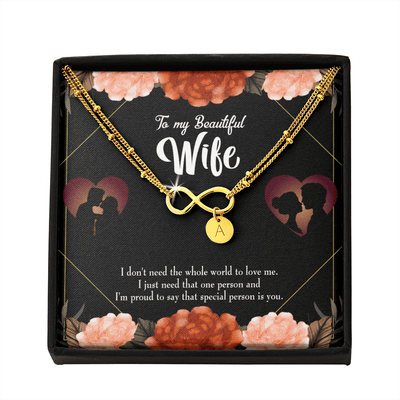 To My Wife Special Person Infinity Bracelet With Initial Charms - Infinity Bracelet
