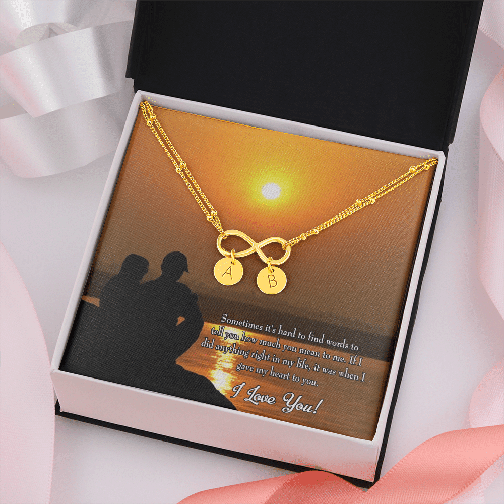 To My Girlfriend You Have My Heart Infinity Bracelet With Initial Charms - Infinity Bracelet