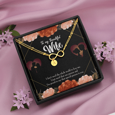 To My Wife Special Person Infinity Bracelet With Initial Charms - Infinity Bracelet