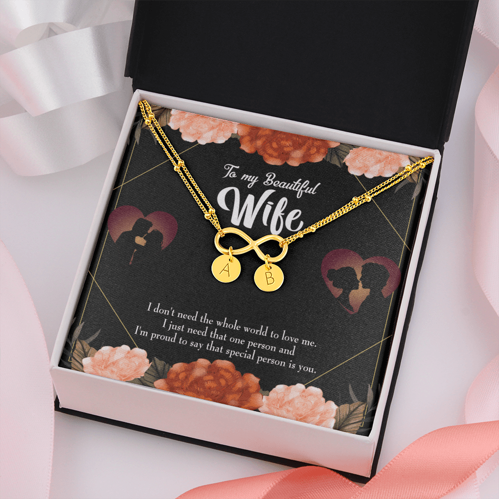 To My Wife Special Person Infinity Bracelet With Initial Charms - Infinity Bracelet