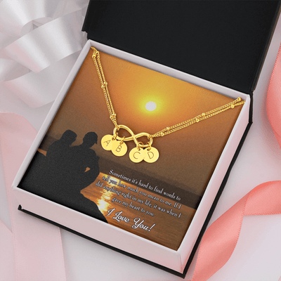 To My Girlfriend You Have My Heart Infinity Bracelet With Initial Charms - Infinity Bracelet