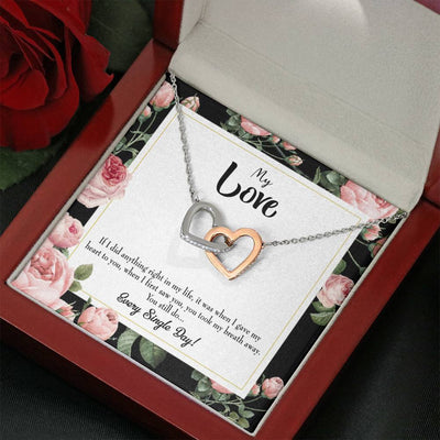 Future Wife Fiance Gift Every Single Day Inseparable Love Pendant 18k Rose Gold Finish 16� Engagement Wedding Gift - Interlocking Hearts Necklace