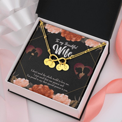 To My Wife Special Person Infinity Bracelet With Initial Charms - Infinity Bracelet