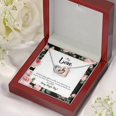 Future Wife Fiance Gift Every Single Day Inseparable Love Pendant 18k Rose Gold Finish 16� Engagement Wedding Gift - Interlocking Hearts Necklace