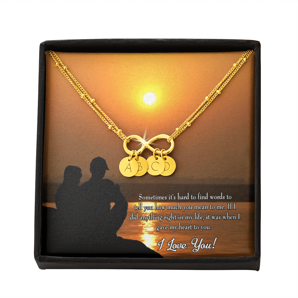 To My Girlfriend You Have My Heart Infinity Bracelet With Initial Charms - Infinity Bracelet
