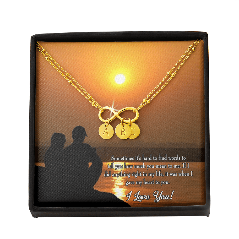 To My Girlfriend You Have My Heart Infinity Bracelet With Initial Charms - Infinity Bracelet