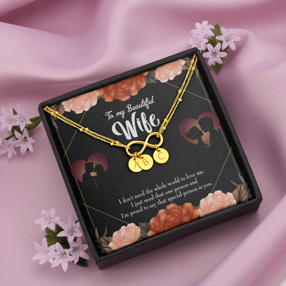 To My Wife Special Person Infinity Bracelet With Initial Charms - Infinity Bracelet