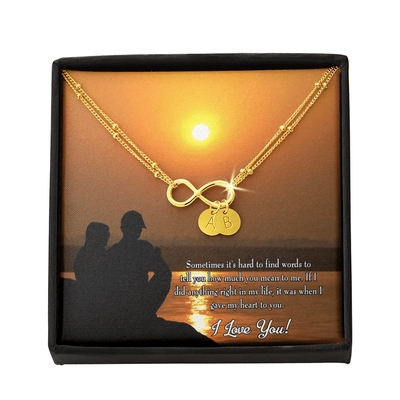 To My Girlfriend You Have My Heart Infinity Bracelet With Initial Charms - Infinity Bracelet