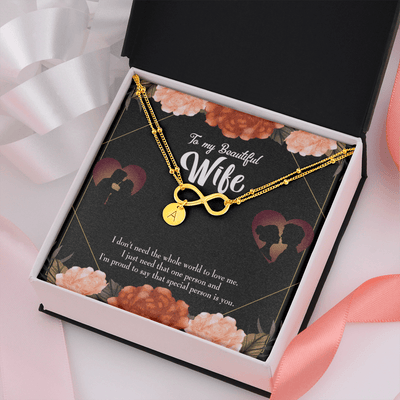 To My Wife Special Person Infinity Bracelet With Initial Charms - Infinity Bracelet
