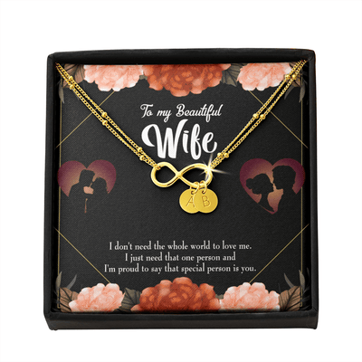 To My Wife Special Person Infinity Bracelet With Initial Charms - Infinity Bracelet