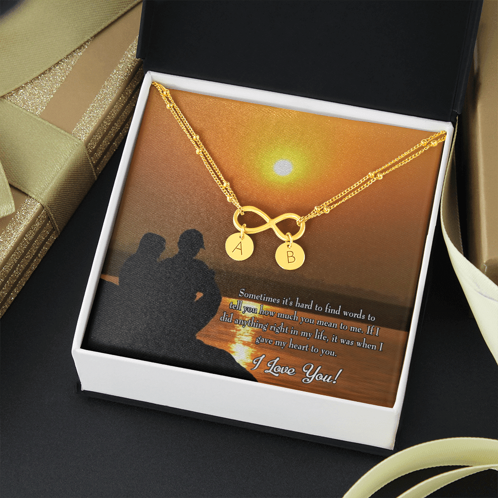 To My Girlfriend You Have My Heart Infinity Bracelet With Initial Charms - Infinity Bracelet