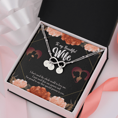 To My Wife Special Person Infinity Bracelet With Initial Charms - Infinity Bracelet