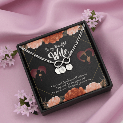 To My Wife Special Person Infinity Bracelet With Initial Charms - Infinity Bracelet