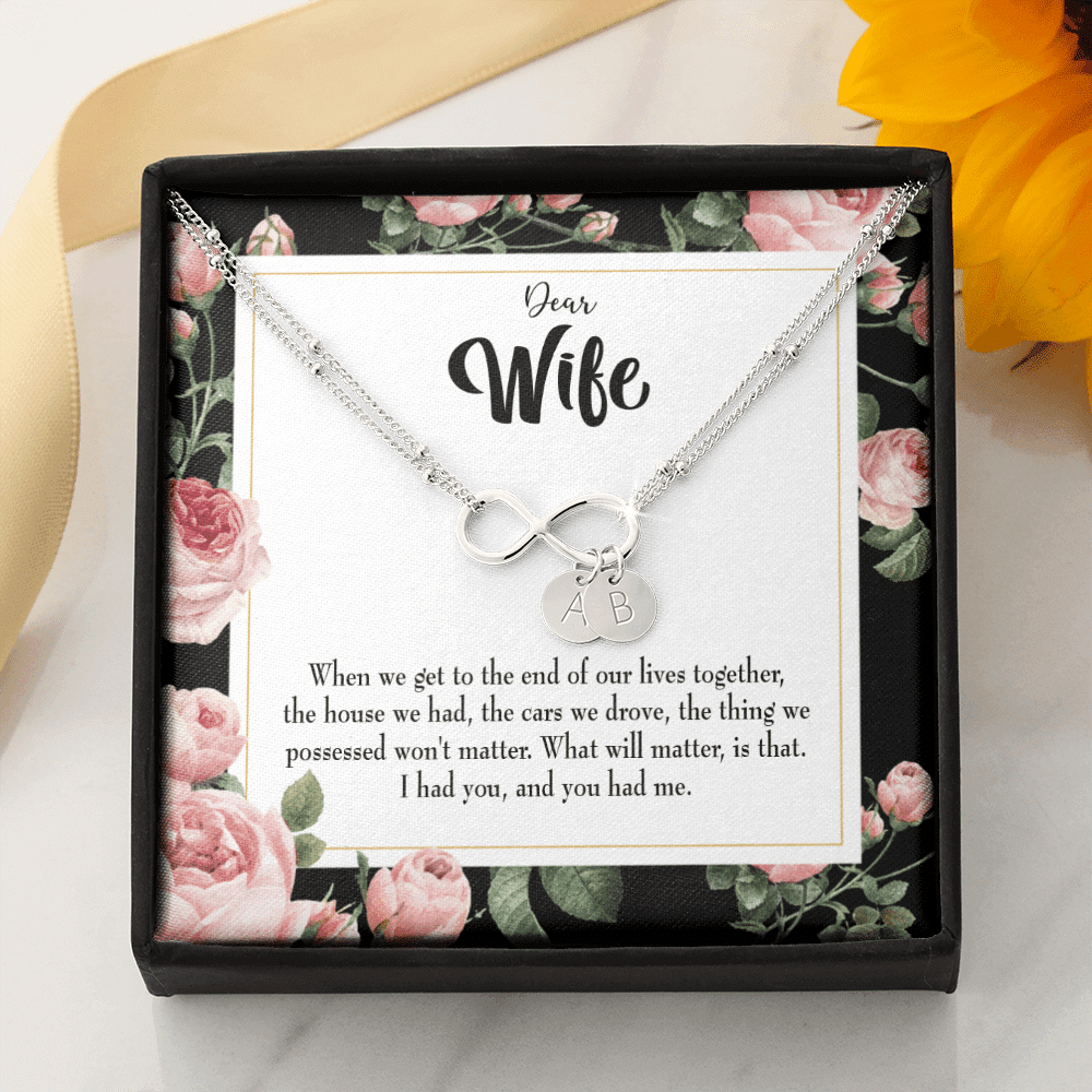 To My Wife Have Each Other Infinity Bracelet With Initial Charms - Infinity Bracelet