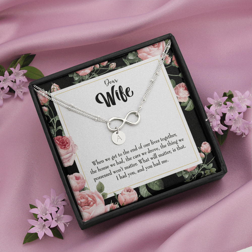 To My Wife Have Each Other Infinity Bracelet With Initial Charms - Infinity Bracelet