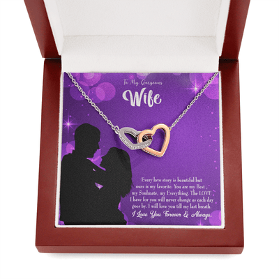 Wife Gift For Wife Birthday Favorite Story Inseparable Love Pendant 18k Rose Gold Finish 16� - Interlocking Hearts Necklace