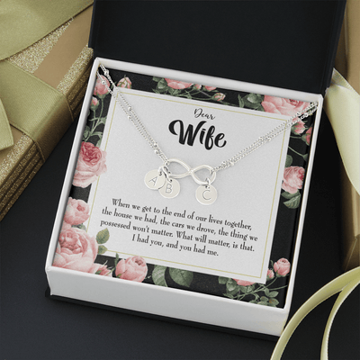 To My Wife Have Each Other Infinity Bracelet With Initial Charms - Infinity Bracelet