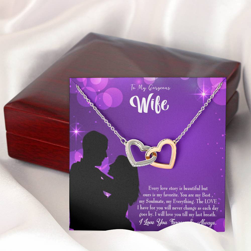 Wife Gift For Wife Birthday Favorite Story Inseparable Love Pendant 18k Rose Gold Finish 16� - Interlocking Hearts Necklace