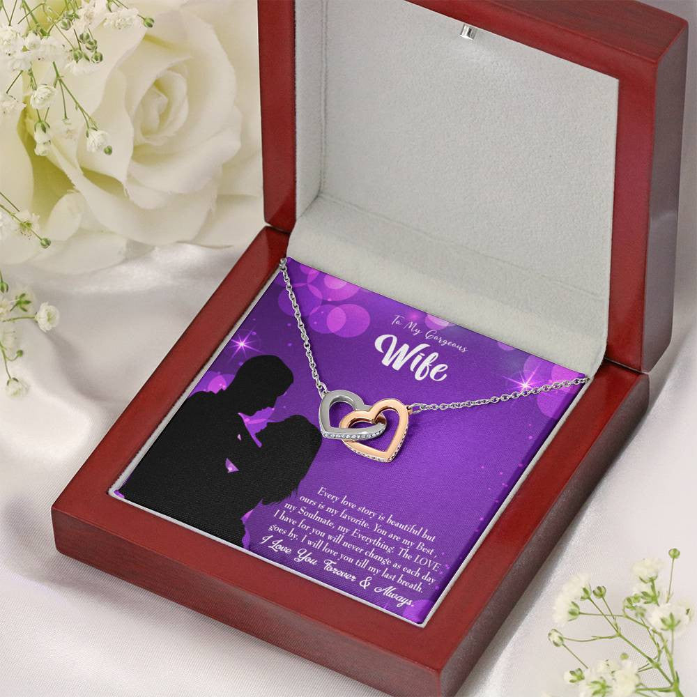 Wife Gift For Wife Birthday Favorite Story Inseparable Love Pendant 18k Rose Gold Finish 16� - Interlocking Hearts Necklace