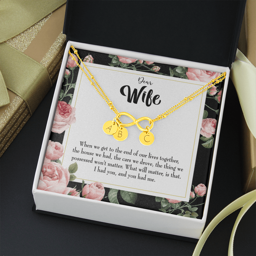 To My Wife Have Each Other Infinity Bracelet With Initial Charms - Infinity Bracelet