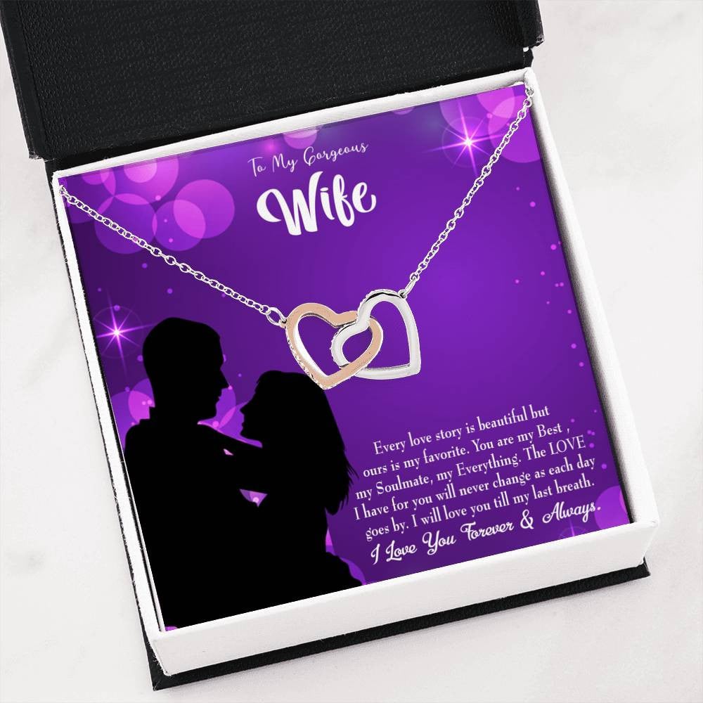 Wife Gift For Wife Birthday Favorite Story Inseparable Love Pendant 18k Rose Gold Finish 16� - Interlocking Hearts Necklace