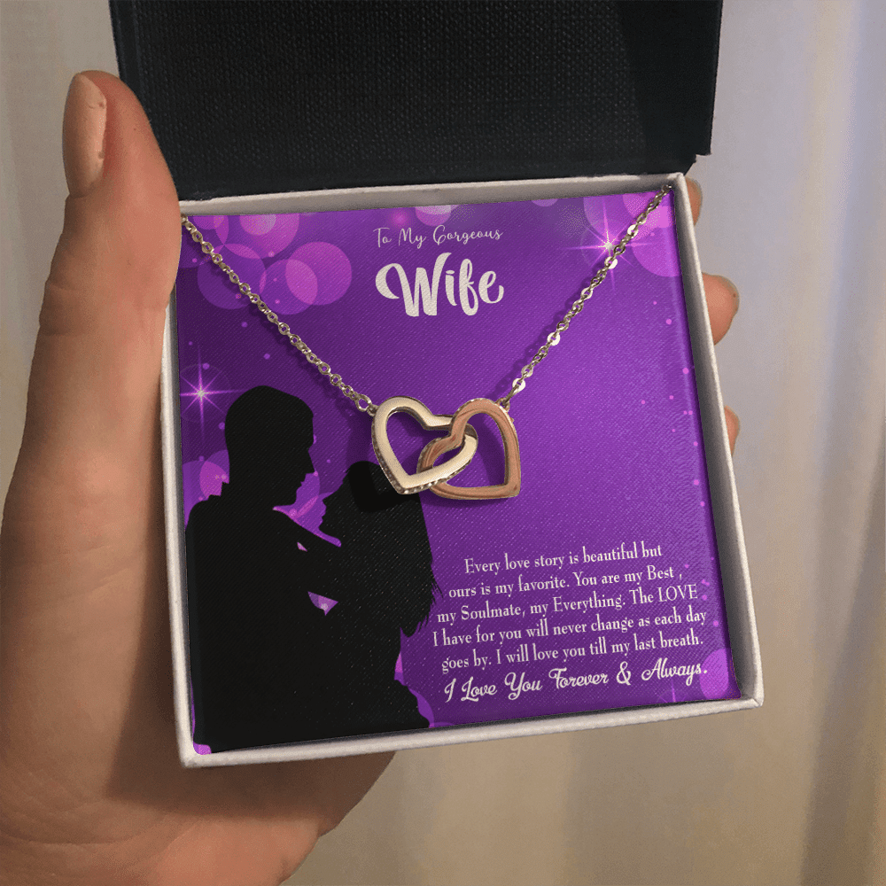 Wife Gift For Wife Birthday Favorite Story Inseparable Love Pendant 18k Rose Gold Finish 16� - Interlocking Hearts Necklace